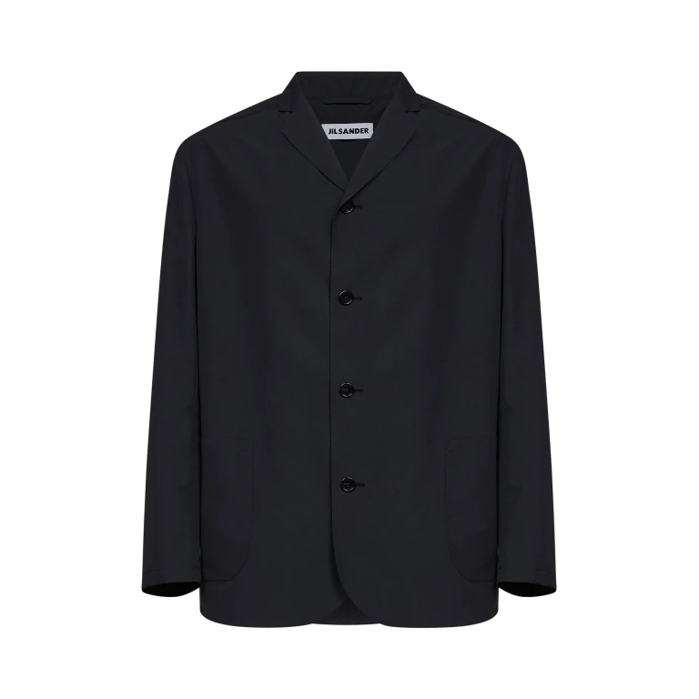 Single-Breasted Waterproof Jacket Black