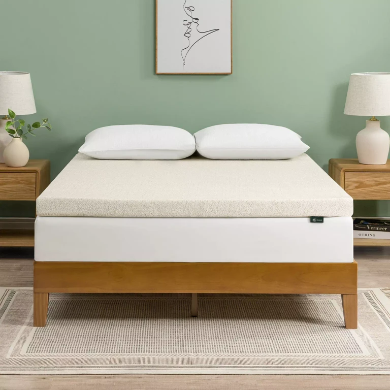 Green tea Mattress Topper with Washable Cover-Twin XL:- Twin XL