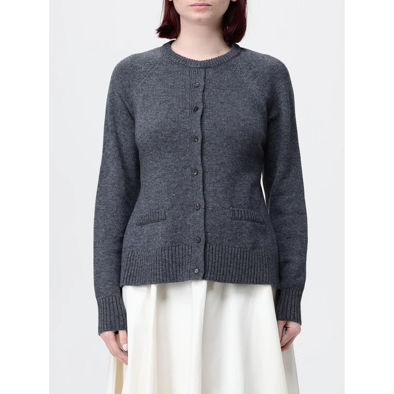 Wool Crew-Neck Cardigan (261053GREY)