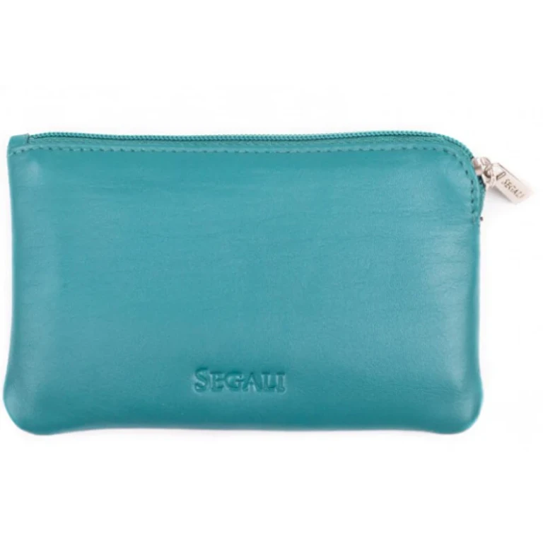 Mini Wallet-Keychain in Leather Emerald