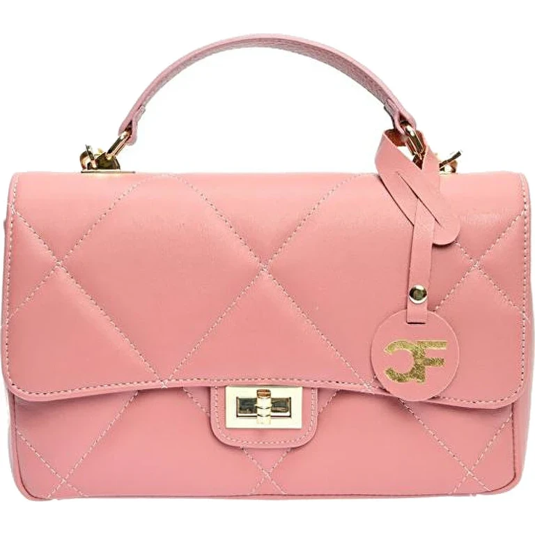 Pink Leather Shoulder Bag for Women