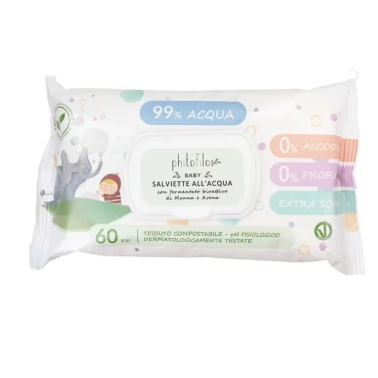Baby Water Wipes With Manna And Oats, 60 Pieces