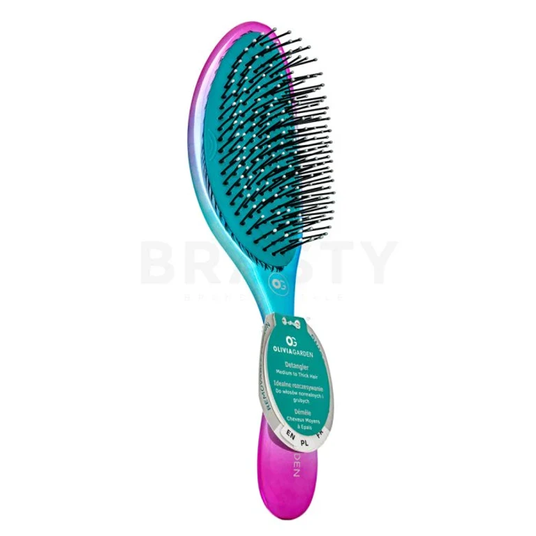 Detangling hair brush for medium thickness hair Olivia Garden Aurora Blue