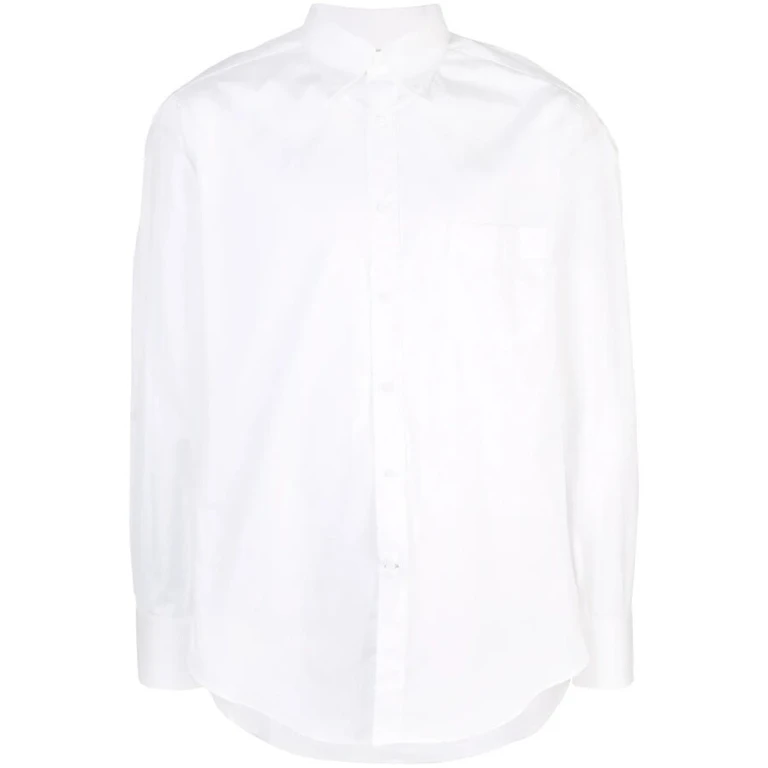 White Cotton Button-Up Shirt