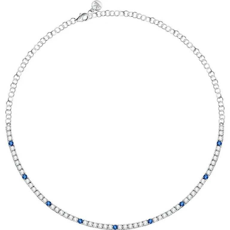 Elegante Silver Necklace with Zirconia Tesori Saiw136