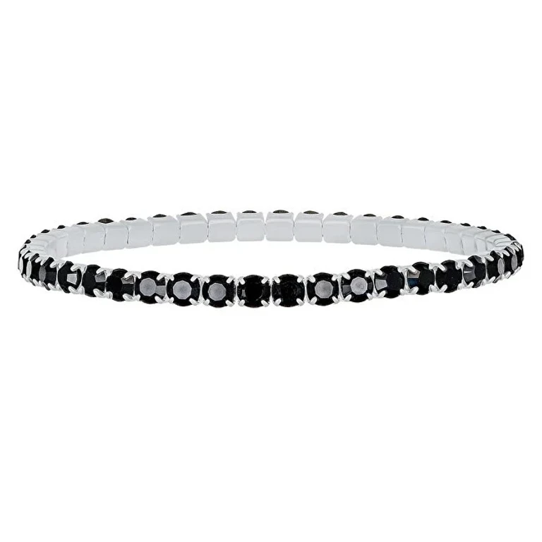 Crystalp Aura 22270.JET.E Black Crystal Elastic Tennis Bracelet