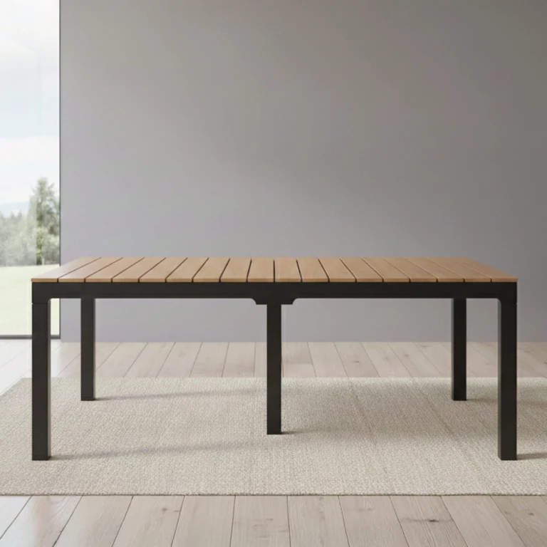 8-Seat Dining Table in Black / Teak Brown