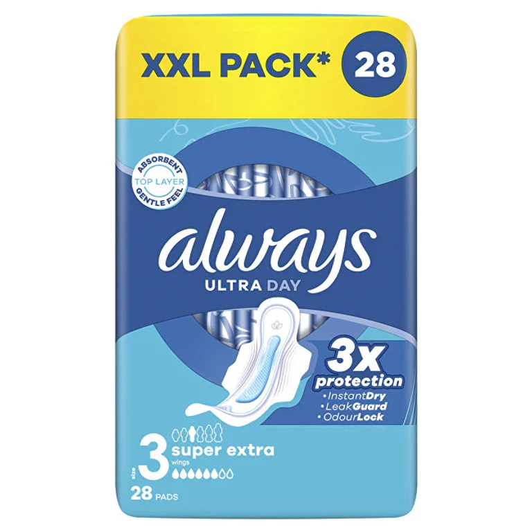 Ultra Day Super Extra Pads, 28 Pieces.