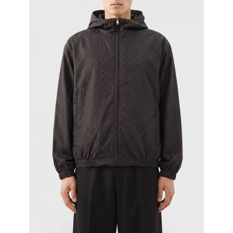 GG Monogram Nylon Hooded Windbreaker Jacket (814110ZASZD1000)