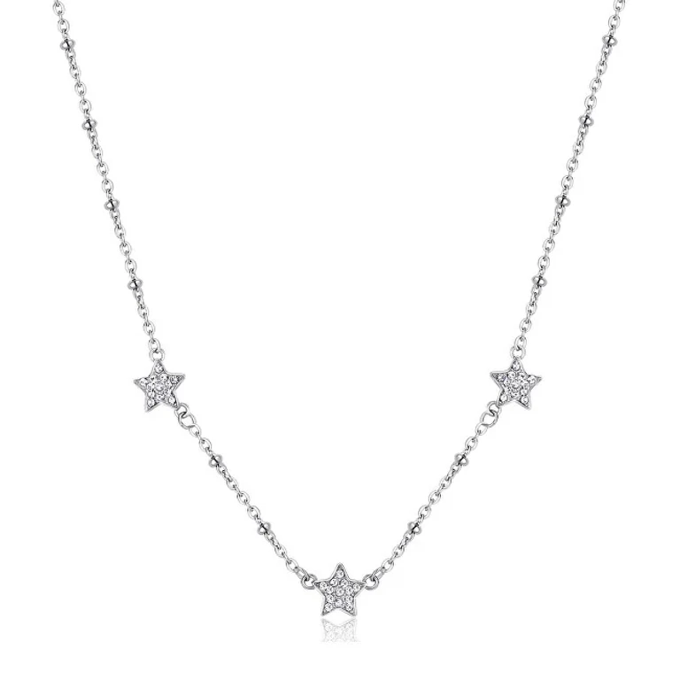 Dignified Steel Necklace with Stars Aurora Sar40