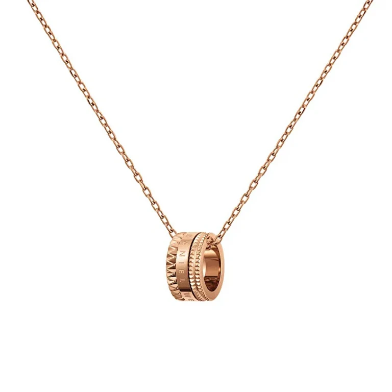 Elegant Bronze Necklace with Circular Pendant Elevation DW00400194