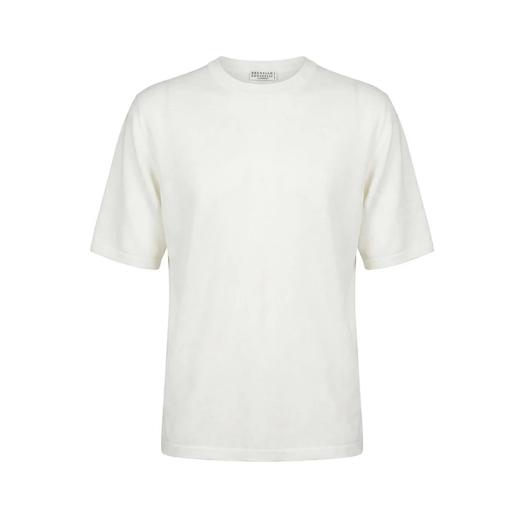 T-shirt van katoen en cashmere