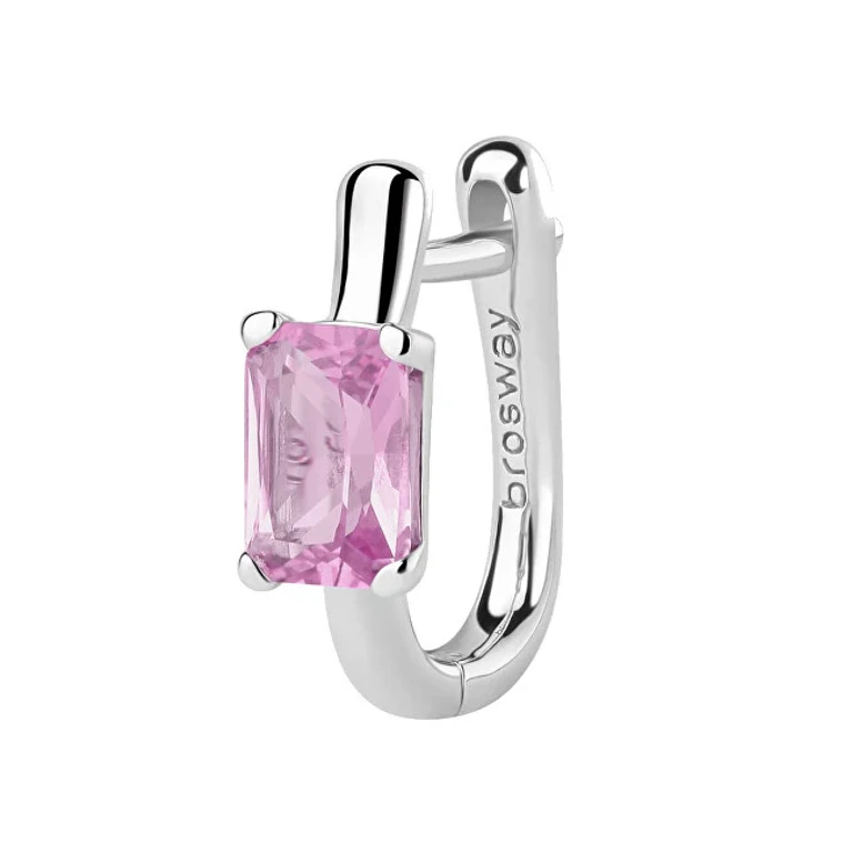 Single Earrings in Silver Fancy Vibrant Pink Fvp07