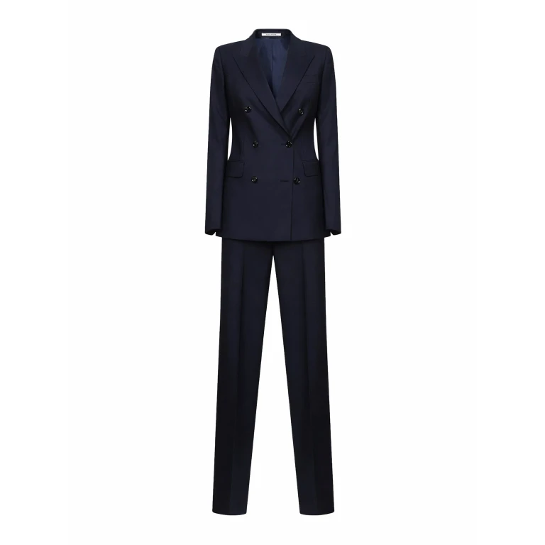 Double-Breasted Suit Blue Virgin Wool