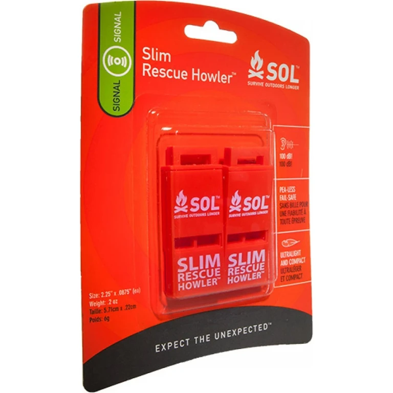 Set of 2 Slim Rescue Howler Whistle - Survive Outdoors Longer