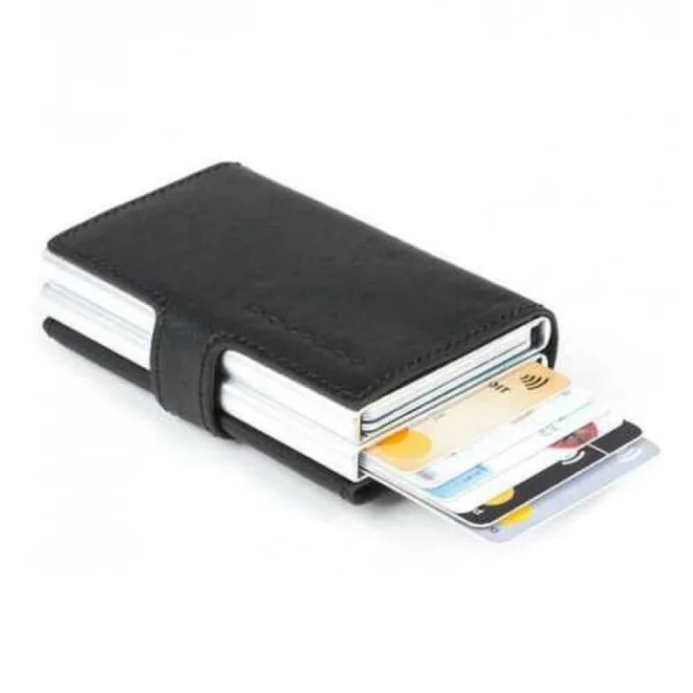 , Leather Credit Card Holder, Credit Card Case, Black, Unisex