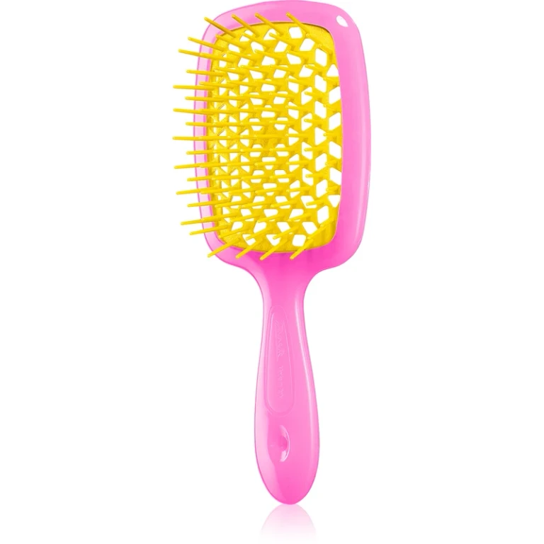 Superbrush Large Flat Hair Brush Pink and Yellow