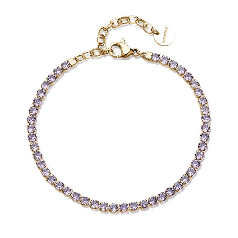 Gold-Plated Tennis Bracelet With Purple Zirconia Desideri Bei104