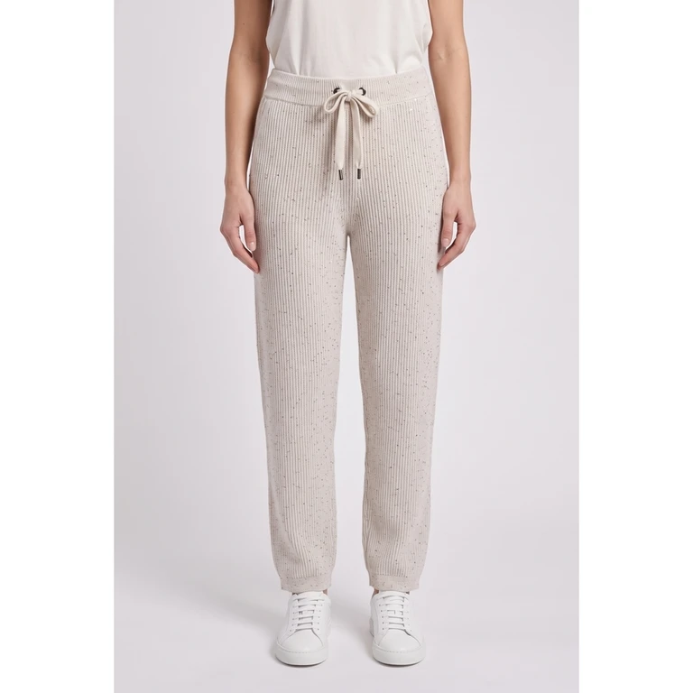 Light Beige Knit Trousers