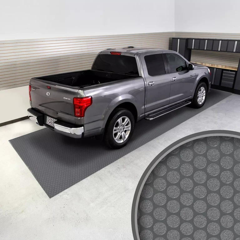 Small Coin Vinyl Garage and Utility Flooring - 8-1/2-Ft x 24-Ft, Slate Grey:- Slate Grey