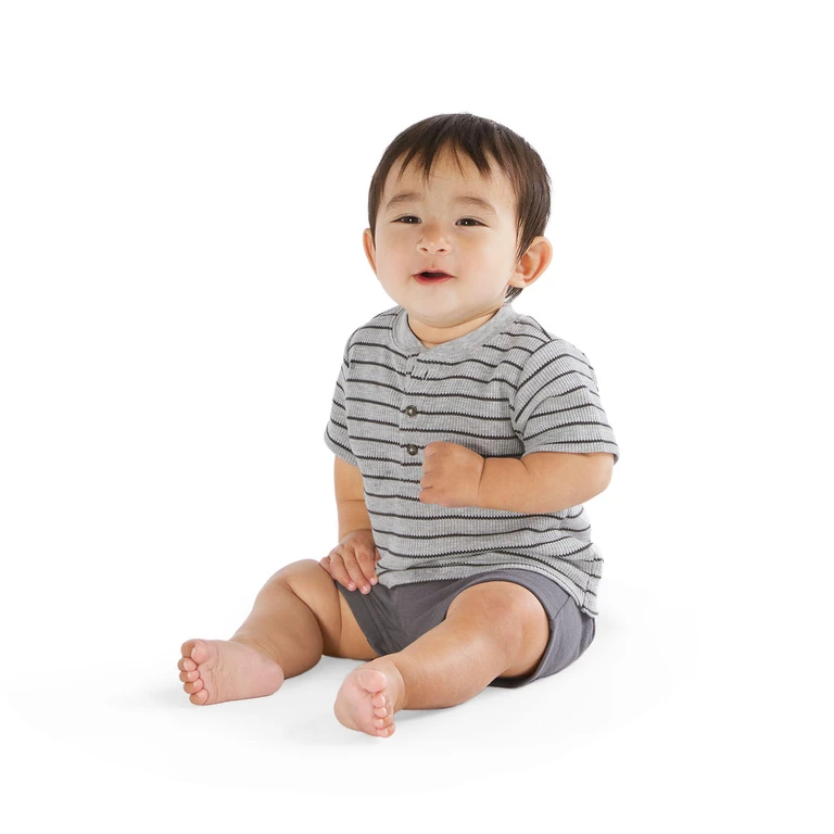 Boys 3Pc Outfit Set Grey 9M:- Grey, 9M