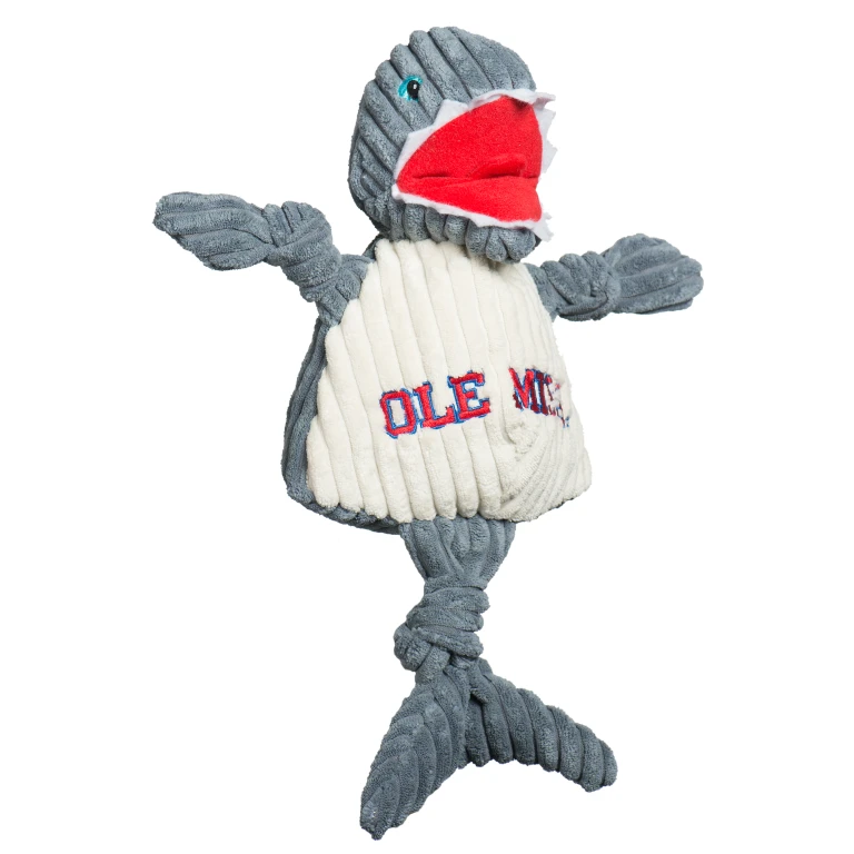 NCAA Ole Miss (U. of Mississippi), Tony Land Shark Knottie Plush Dog Toy