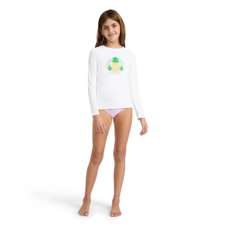 Girls Kids Uv Tee White S 6/6X:- White - Online Only, S 6/6X