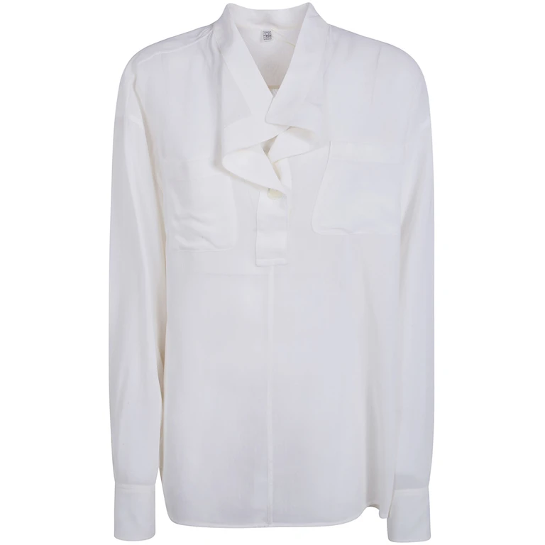 Overlapping Collar Blouse