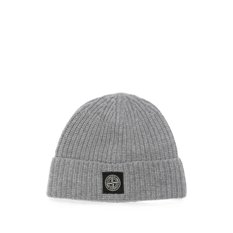 Logo-patch Ribbed-knit Beanie Hat