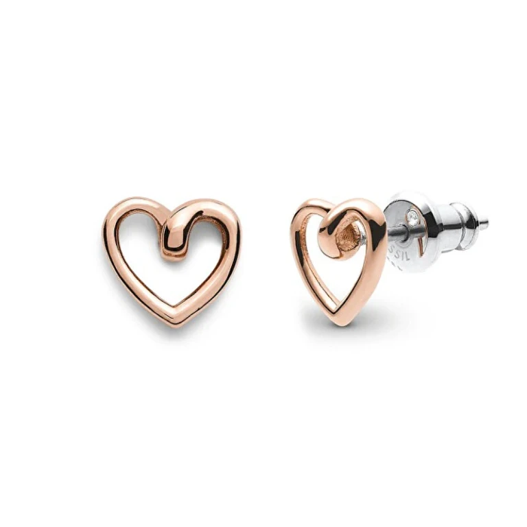Delicate Heart-Shaped Earrings Plated in Gold Sawyer Jof00609791