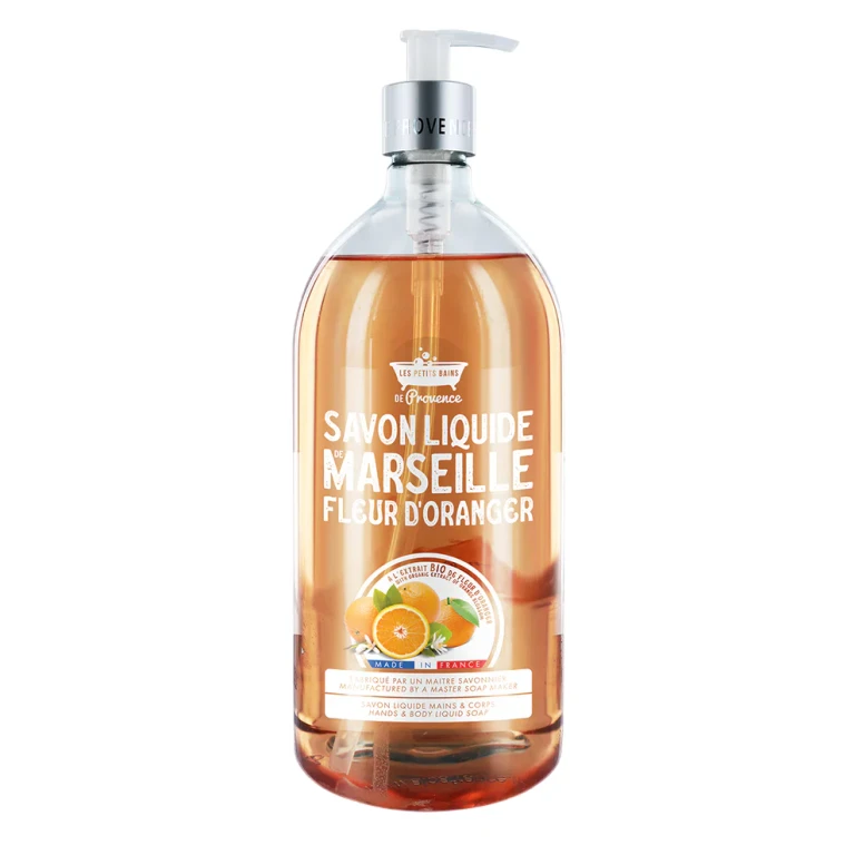Marseille Liquid Soap Orange Blossom for hands and body 1000 ml