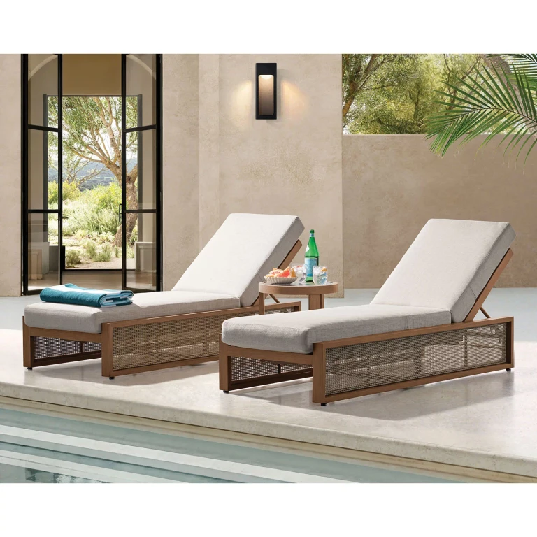 Sandalwood Chaise Lounge Set with Sunbrella Fabric, 3pc