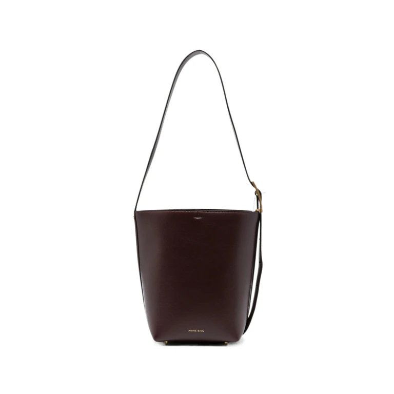 Medium Elly Leather Bucket Bag