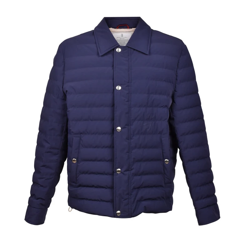 Indigo Quilted Down Puffer Jacket
