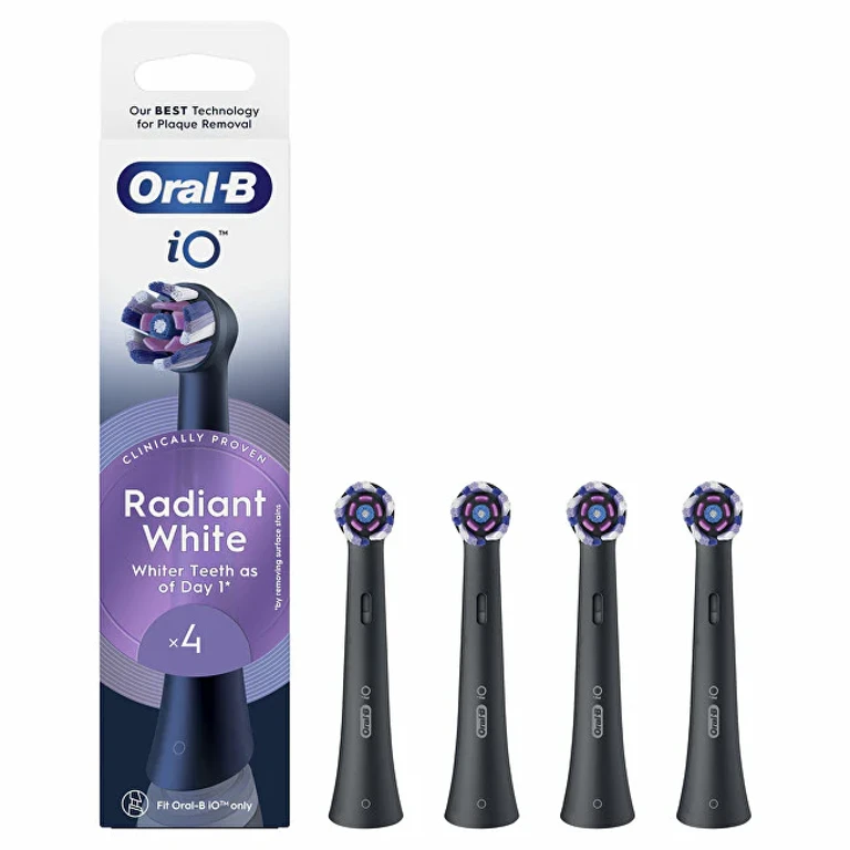 Replacement Heads Io Radiant White Black 4 Pieces