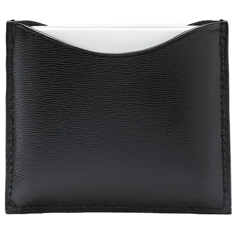 Compact black leather case La Bouche Rouge