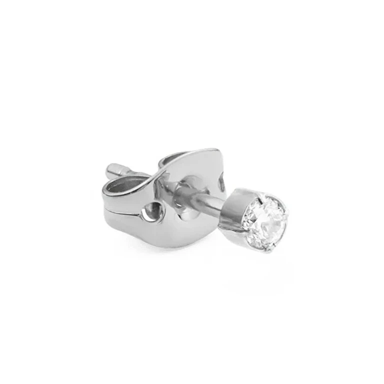 Small Single Earring in Steel with Crystal Dw00400879