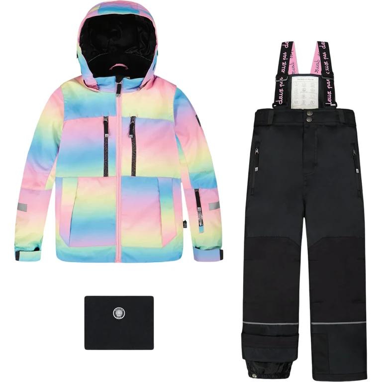 Colorblocked Black Teknik Two-Piece Snowsuit - Little Girl