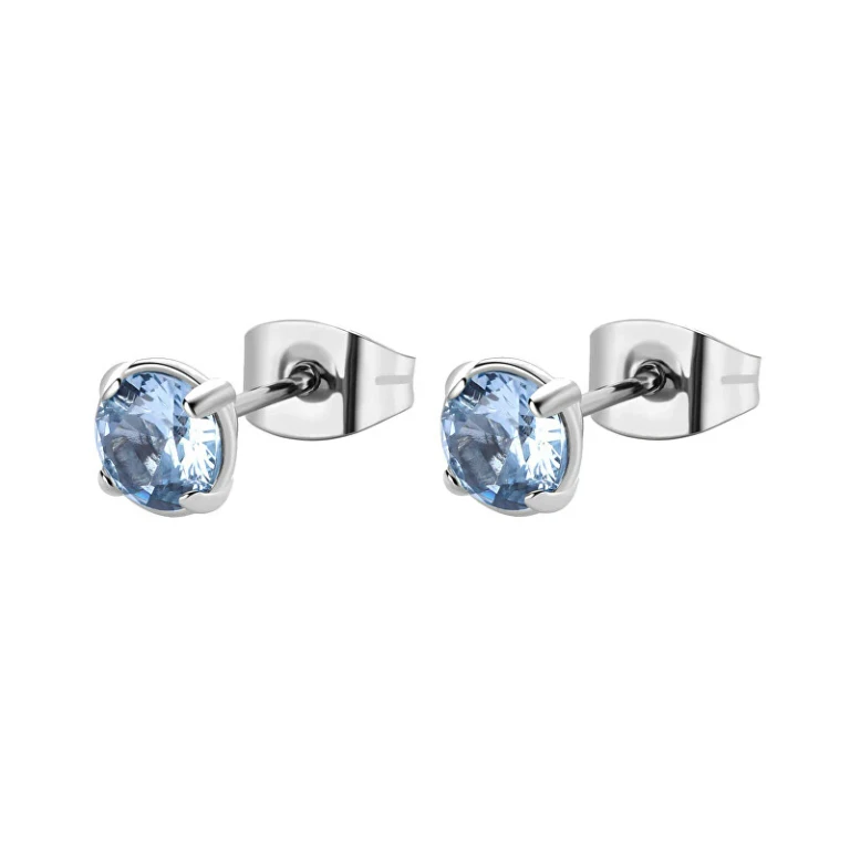 Polished Steel Earrings with Zirconia Desideri BEIE007