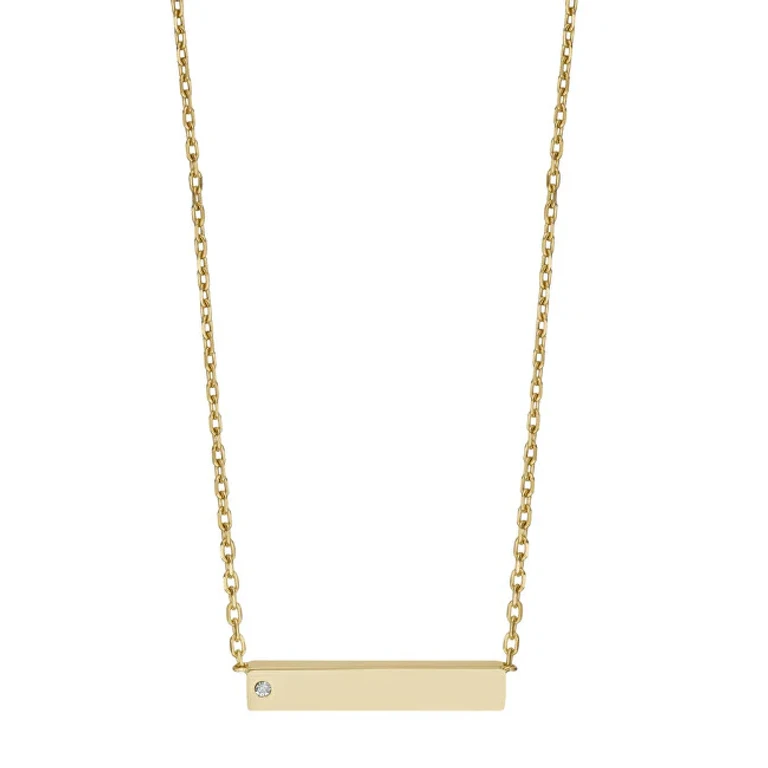 Modern Gold-Plated Necklace with Crystal Jof00820710