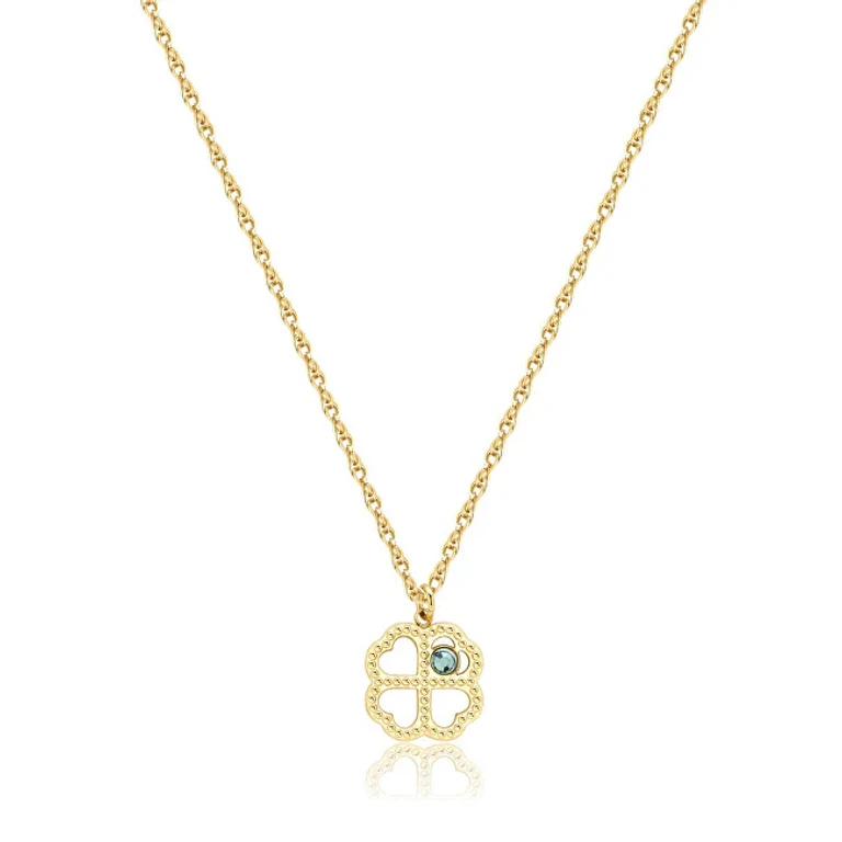 Gold Plated Lucky Light Clover Necklace Skt40