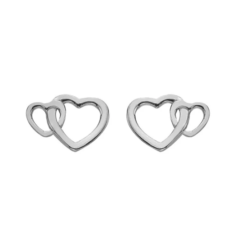Heart-Shaped Earrings in Silver for Mom Silver Whisper Swe006