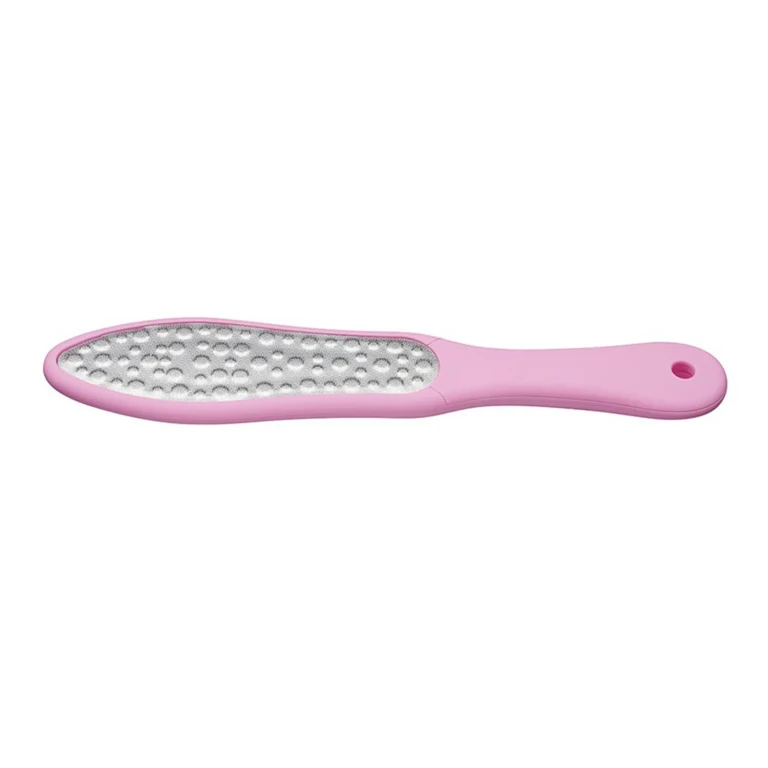 Metal ear scraper Eurostil with soft rubber handle, pink, 1 unit