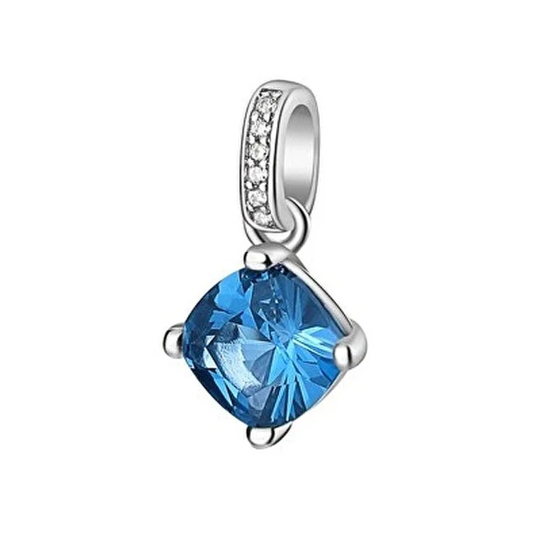 Silver Pendant with Fancy Blue Zircon Freedom Blue Ffb15