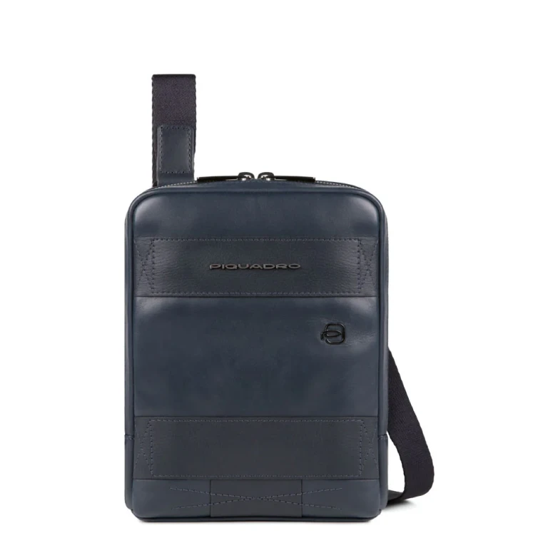 , Obidos, Leather Shoulder Bag, Blue, 17 x 22 x 5.00 cm, Men