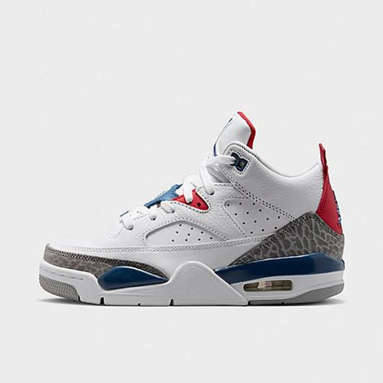 Big Kids Air Son of Mars Low Casual Shoes in White/Varsity Red/Light Smoke Grey Size: 3.5