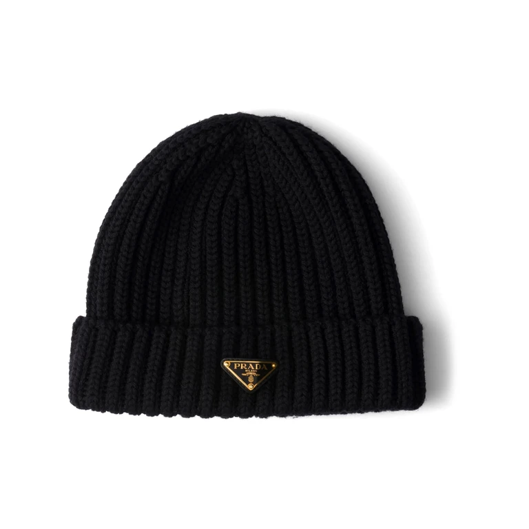 Triangle-logo Ribbed Beanie
