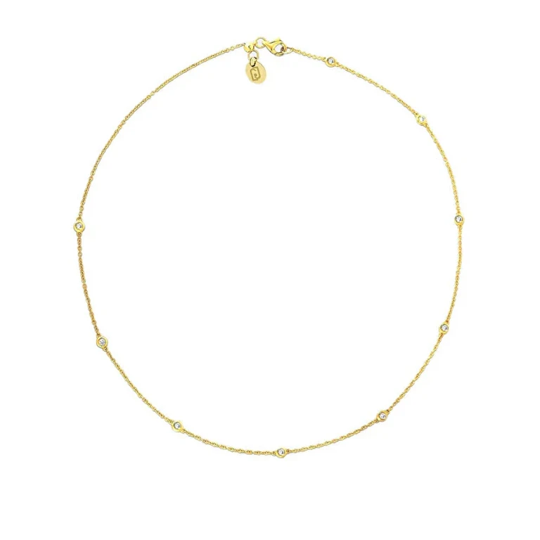 Liu Jo Delicate Gold-Plated Necklace With Zirconia Lj2466
