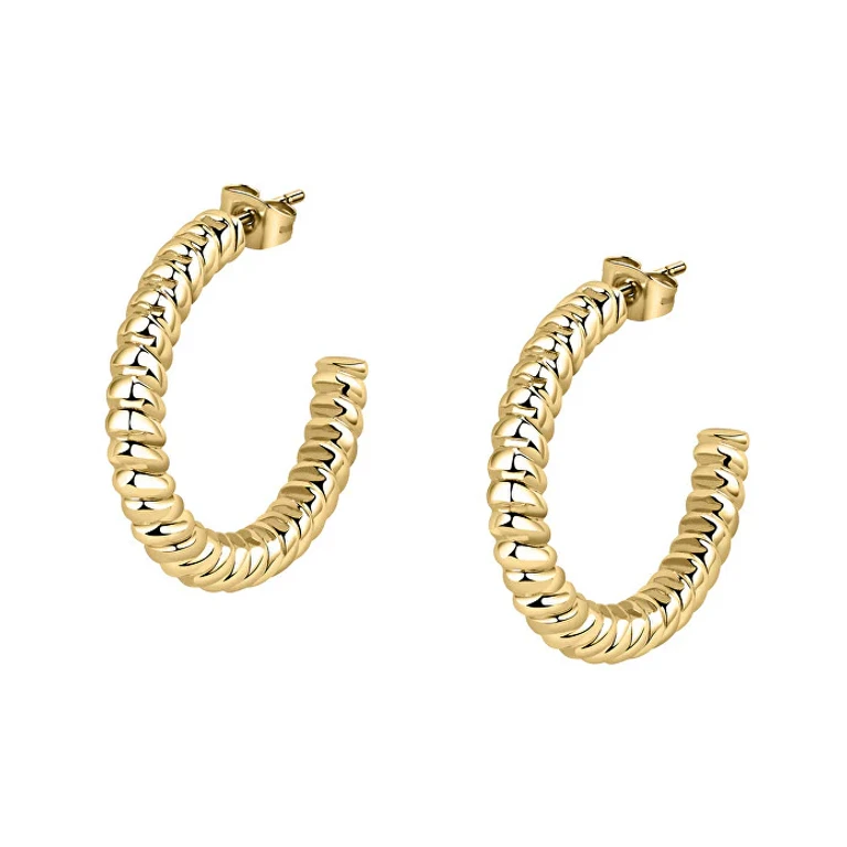 Elegant Gold Plated Hoop Earrings Creolo Saup02