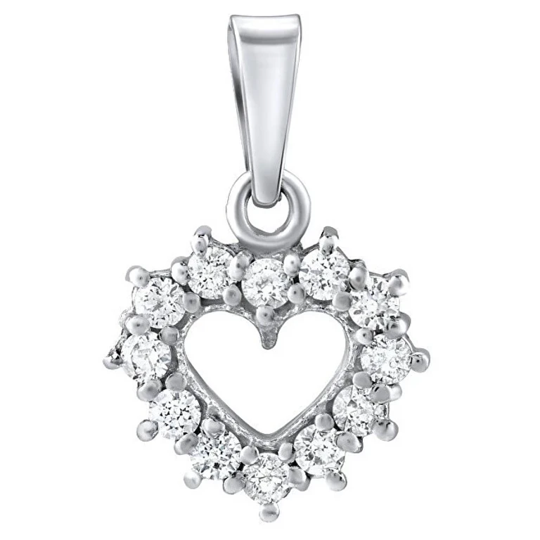 Heart-Shaped Silver Pendant with Zirconia Swarovski® Silvegob11698S